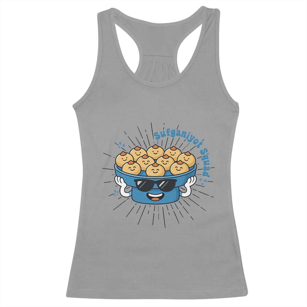 Funny Hanukkah Sufganiyah Jelly Donut Squad Gift Racerback Tank Top TS12 Sport Gray Print Your Wear