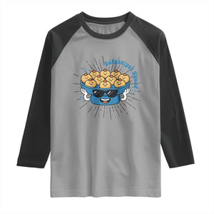 Funny Hanukkah Sufganiyah Jelly Donut Squad Gift Raglan Shirt TS12 Sport Gray Black Print Your Wear