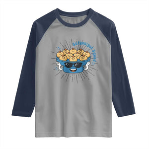 Funny Hanukkah Sufganiyah Jelly Donut Squad Gift Raglan Shirt TS12 Sport Gray Navy Print Your Wear