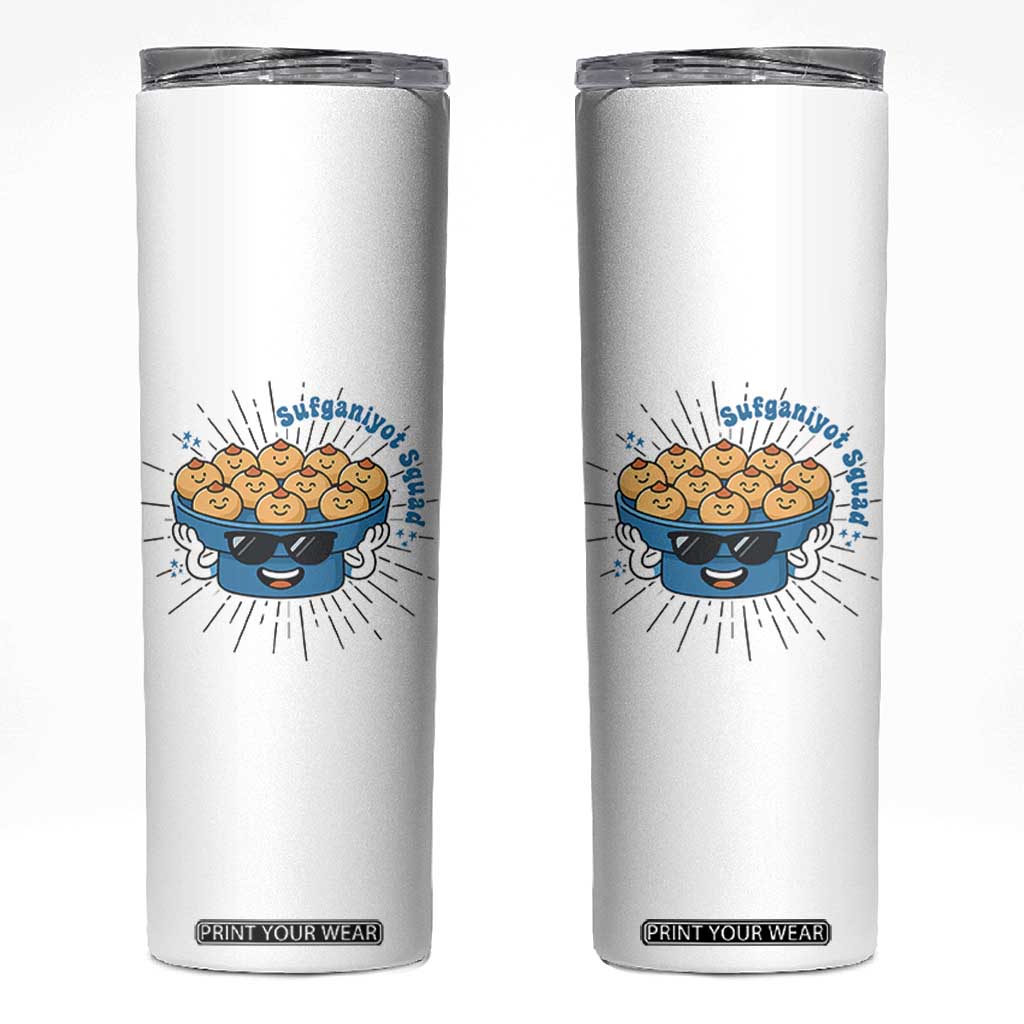 Funny Hanukkah Sufganiyah Jelly Donut Squad Gift Skinny Tumbler TS12 White Print Your Wear