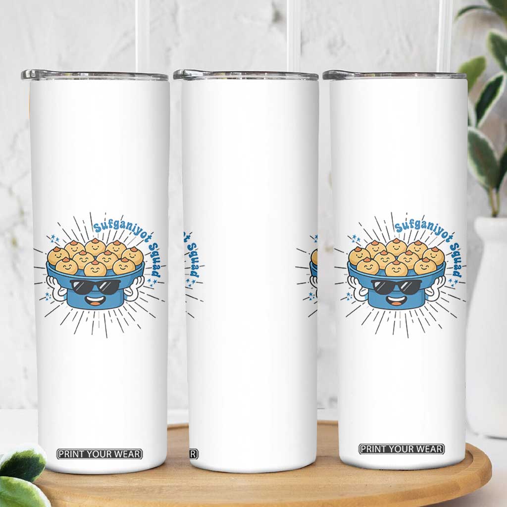 Funny Hanukkah Sufganiyah Jelly Donut Squad Gift Skinny Tumbler TS12 Print Your Wear