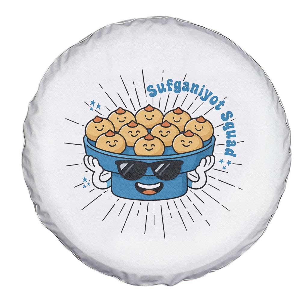 Funny Hanukkah Sufganiyah Jelly Donut Squad Gift Spare Tire Cover TS12 Print Your Wear