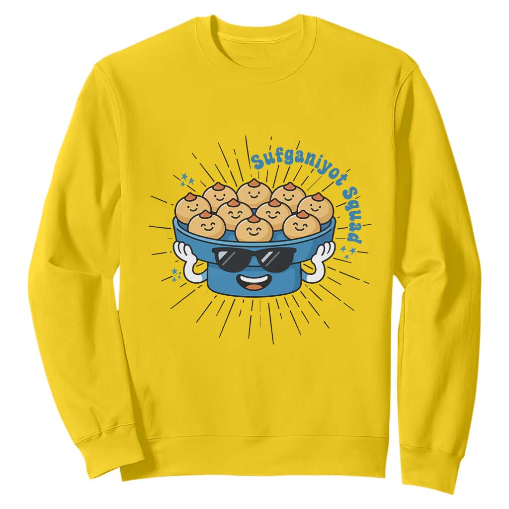 Funny Hanukkah Sufganiyah Jelly Donut Squad Gift Sweatshirt TS12 Daisy Print Your Wear