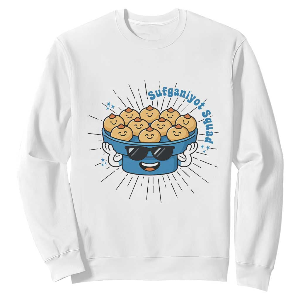 Funny Hanukkah Sufganiyah Jelly Donut Squad Gift Sweatshirt TS12 White Print Your Wear