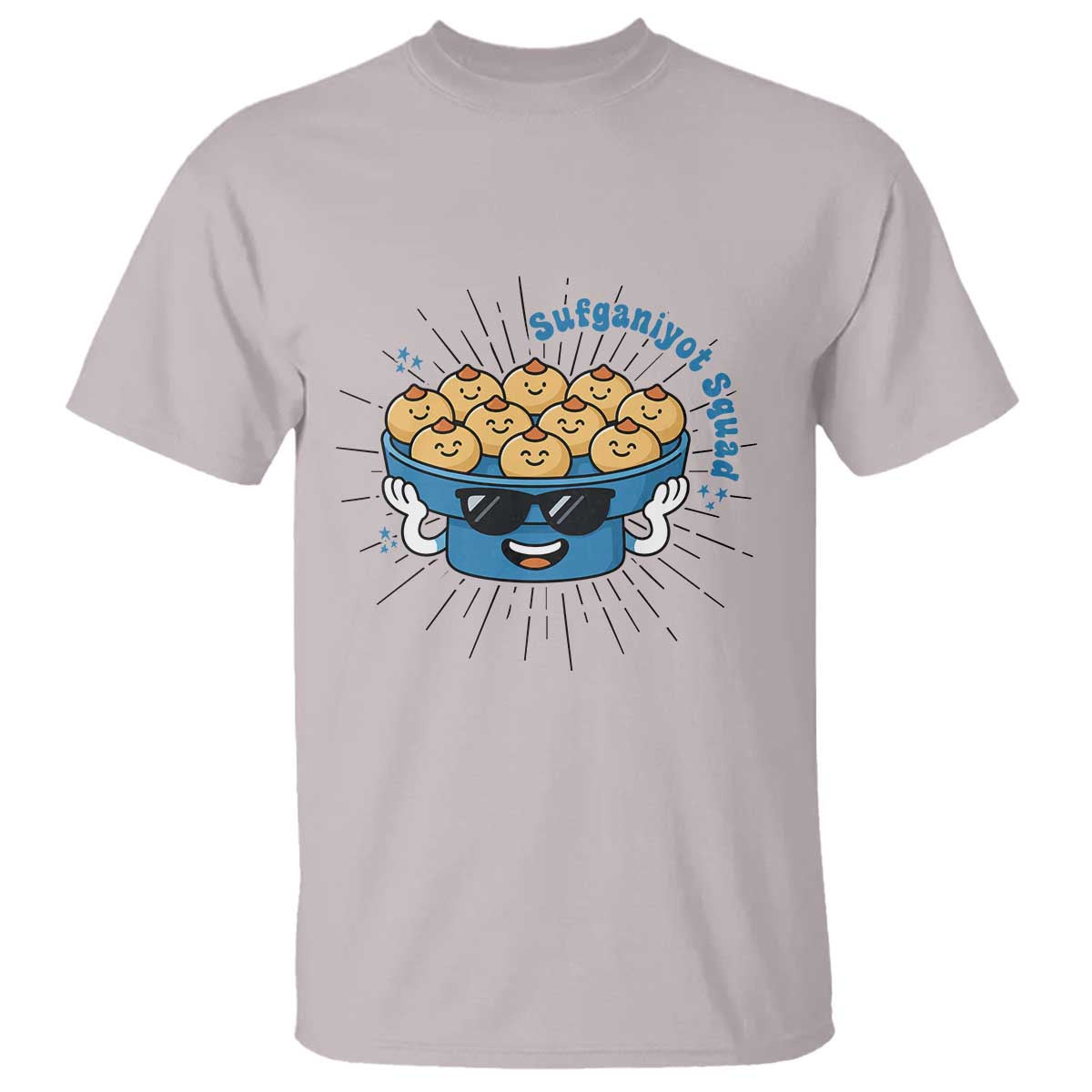 Funny Hanukkah Sufganiyah Jelly Donut Squad Gift T Shirt TS12 Ice Gray Print Your Wear