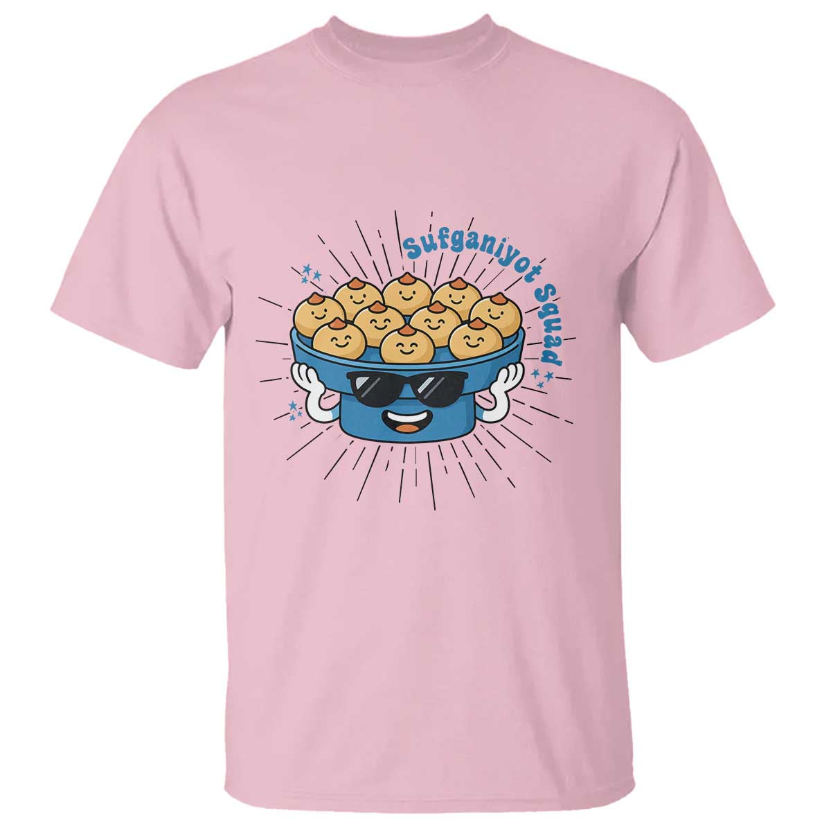 Funny Hanukkah Sufganiyah Jelly Donut Squad Gift T Shirt TS12 Light Pink Print Your Wear