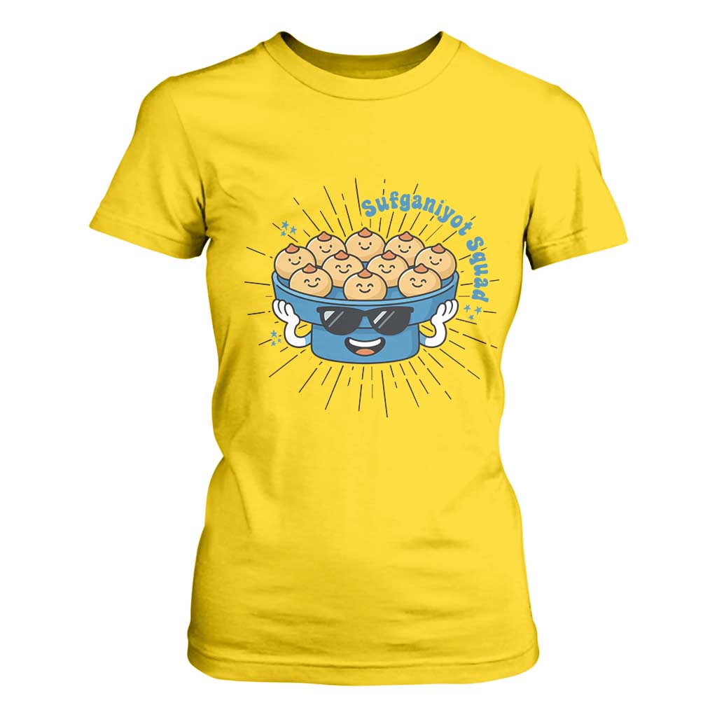Funny Hanukkah Sufganiyah Jelly Donut Squad Gift T Shirt For Women TS12 Daisy Print Your Wear