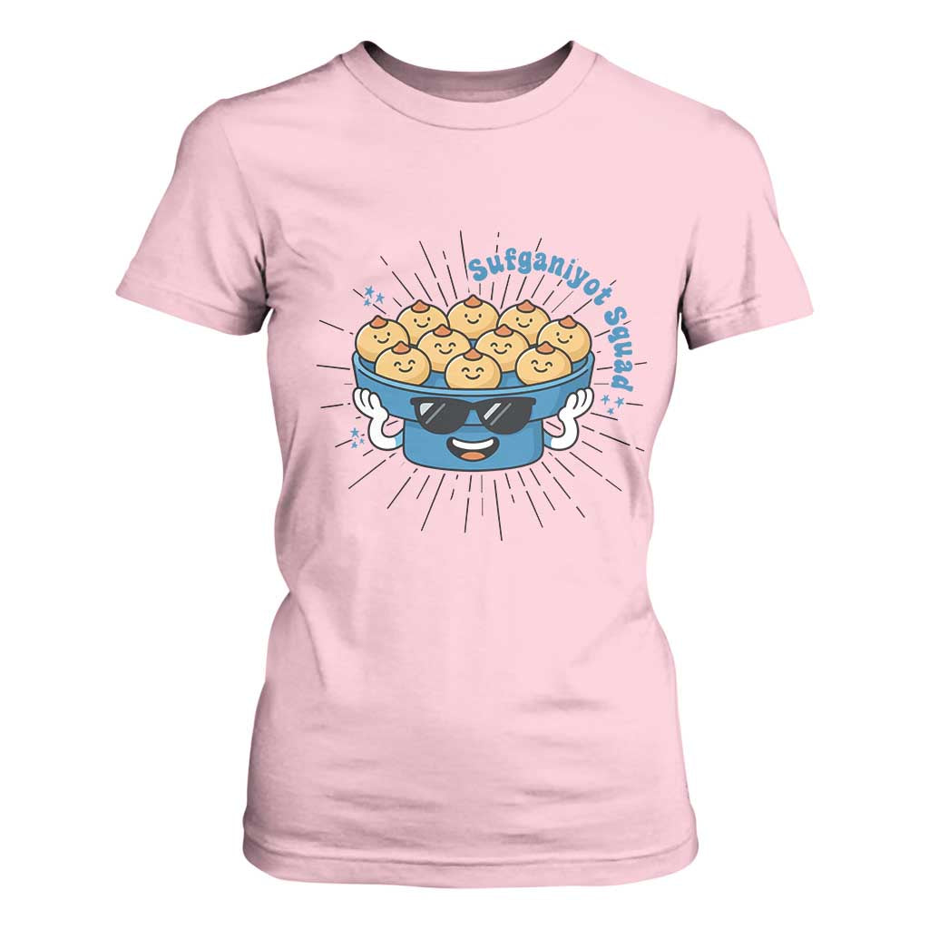 Funny Hanukkah Sufganiyah Jelly Donut Squad Gift T Shirt For Women TS12 Light Pink Print Your Wear