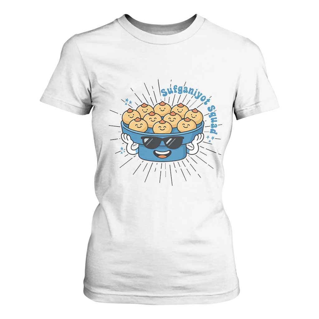 Funny Hanukkah Sufganiyah Jelly Donut Squad Gift T Shirt For Women TS12 White Print Your Wear