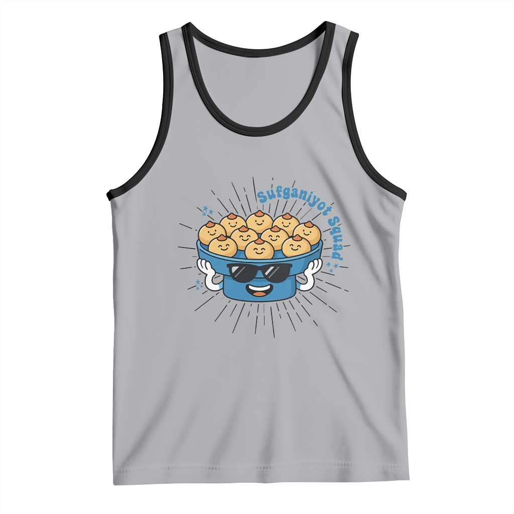 Funny Hanukkah Sufganiyah Jelly Donut Squad Gift Tank Top TS12 Athletic Heather Black Print Your Wear