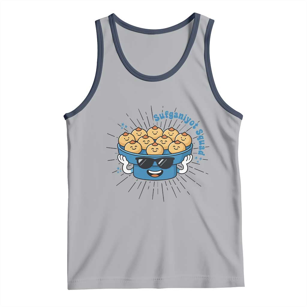 Funny Hanukkah Sufganiyah Jelly Donut Squad Gift Tank Top TS12 Athletic Heather Navy Print Your Wear