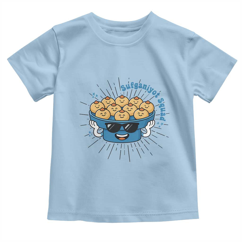 Funny Hanukkah Sufganiyah Jelly Donut Squad Gift Toddler T Shirt TS12 Light Blue Print Your Wear