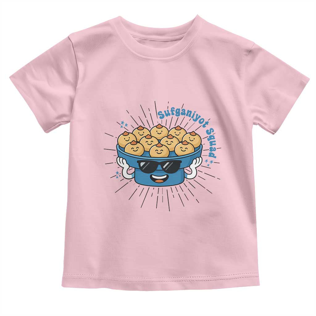 Funny Hanukkah Sufganiyah Jelly Donut Squad Gift Toddler T Shirt TS12 Light Pink Print Your Wear