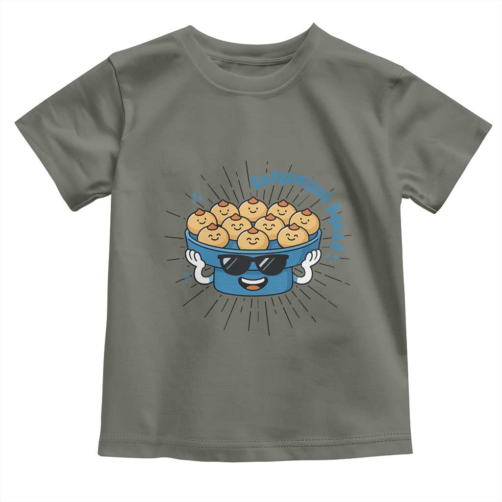 Funny Hanukkah Sufganiyah Jelly Donut Squad Gift Toddler T Shirt TS12 Military Green Print Your Wear