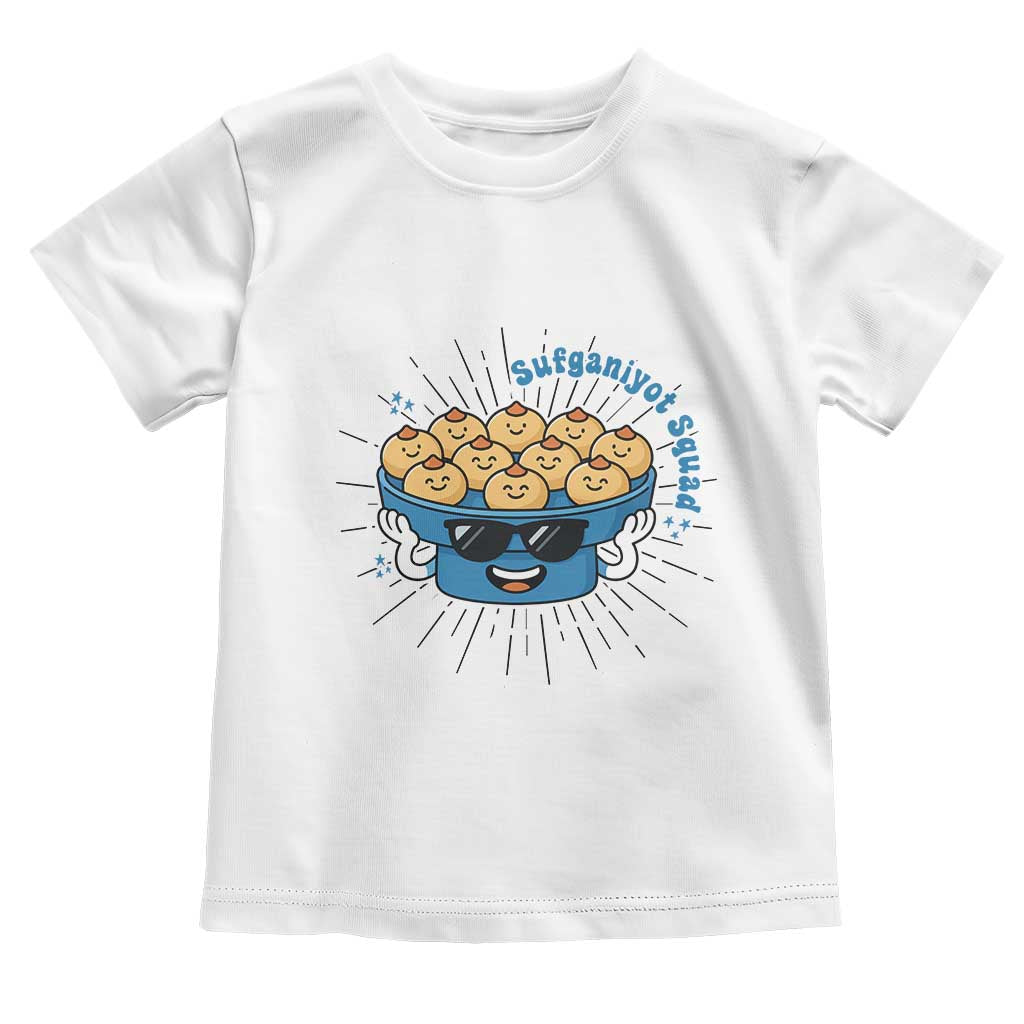 Funny Hanukkah Sufganiyah Jelly Donut Squad Gift Toddler T Shirt TS12 White Print Your Wear
