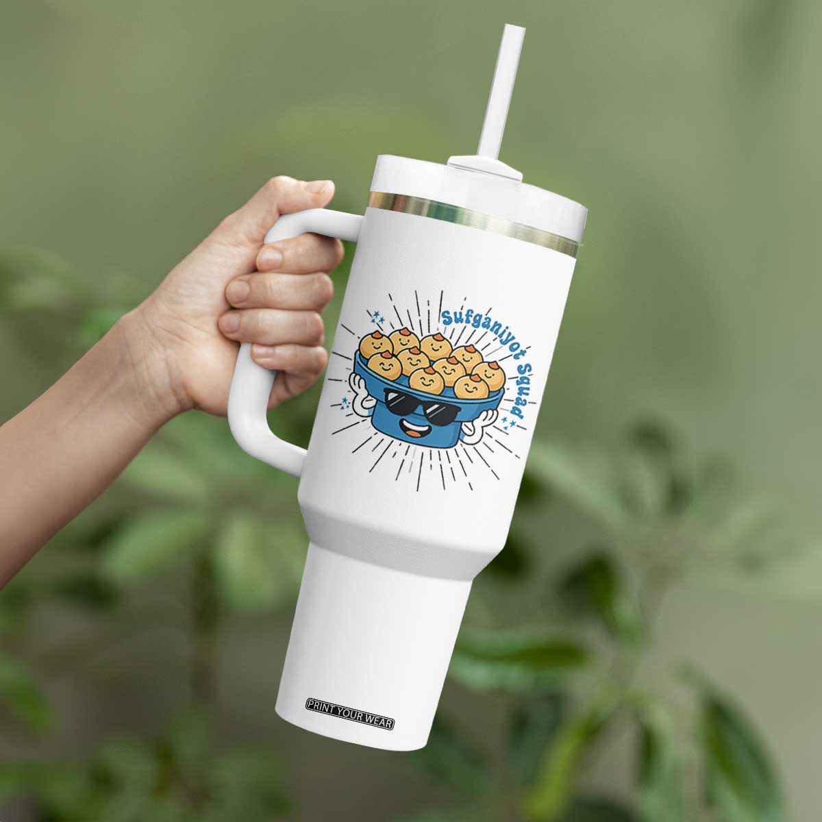 Funny Hanukkah Sufganiyah Jelly Donut Squad Gift Tumbler With Handle TS12 Print Your Wear