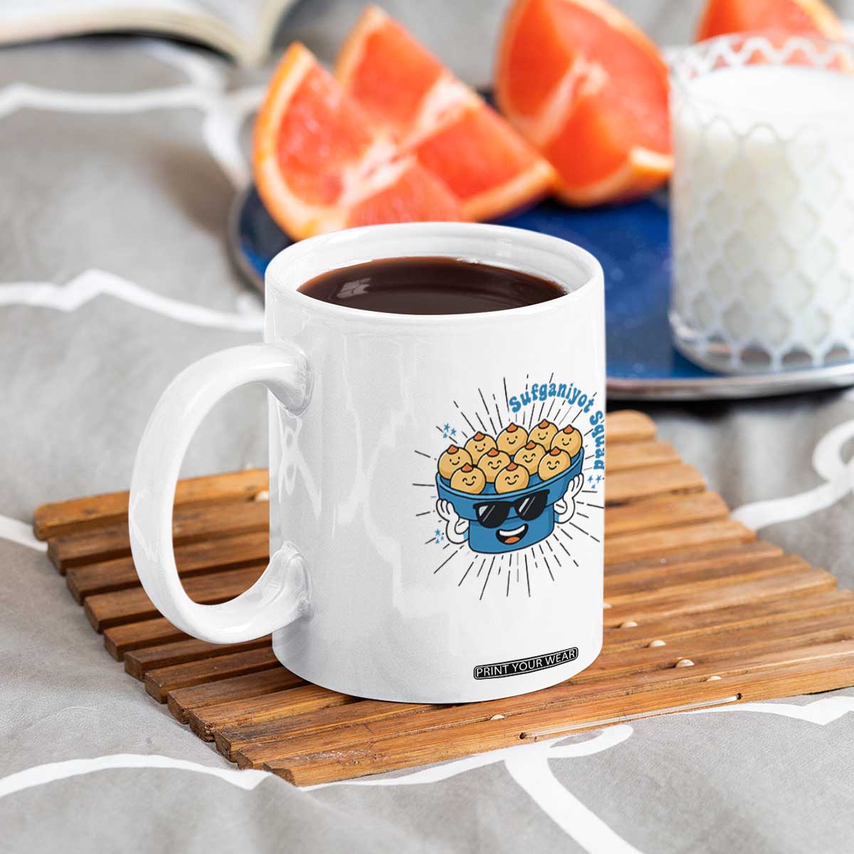 Funny Hanukkah Sufganiyah Jelly Donut Squad Gift Coffee Mug TS12 Print Your Wear