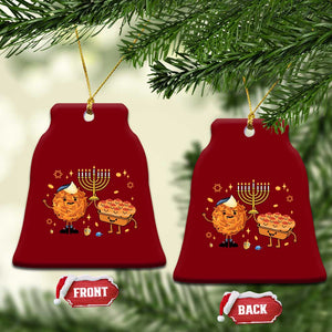 Hanukkah Sufganiyah And Latke Lifting Menorah Ceramic Ornament Funny Holiday Gift TS12 Print Your Wear
