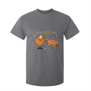 Hanukkah Sufganiyah And Latke Lifting Menorah T Shirt For Kid Funny Holiday Gift TS12 Charcoal Print Your Wear