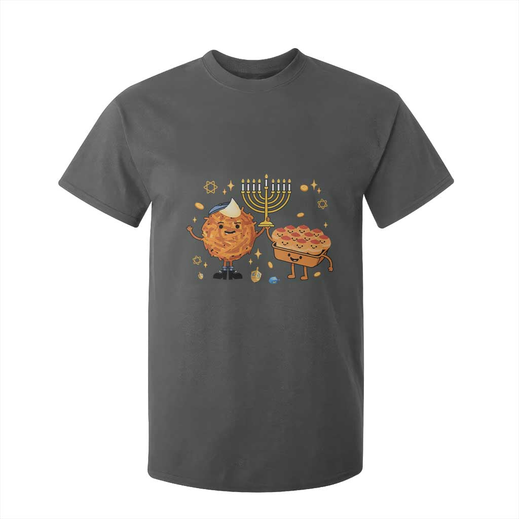 Hanukkah Sufganiyah And Latke Lifting Menorah T Shirt For Kid Funny Holiday Gift TS12 Dark Heather Print Your Wear