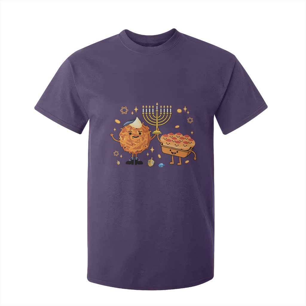 Hanukkah Sufganiyah And Latke Lifting Menorah T Shirt For Kid Funny Holiday Gift TS12 Purple Print Your Wear