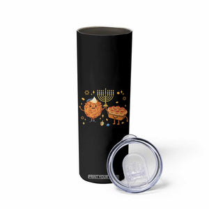 Hanukkah Sufganiyah And Latke Lifting Menorah Skinny Tumbler Funny Holiday Gift TS12 Print Your Wear