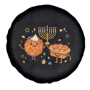Hanukkah Sufganiyah And Latke Lifting Menorah Spare Tire Cover Funny Holiday Gift TS12 Print Your Wear