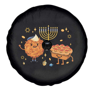 Hanukkah Sufganiyah And Latke Lifting Menorah Spare Tire Cover Funny Holiday Gift TS12 Print Your Wear