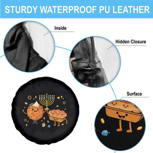 Hanukkah Sufganiyah And Latke Lifting Menorah Spare Tire Cover Funny Holiday Gift TS12 Print Your Wear