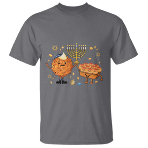 Hanukkah Sufganiyah And Latke Lifting Menorah T Shirt Funny Holiday Gift TS12 Charcoal Print Your Wear