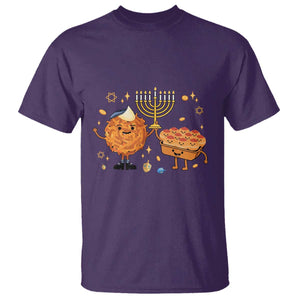 Hanukkah Sufganiyah And Latke Lifting Menorah T Shirt Funny Holiday Gift TS12 Purple Print Your Wear