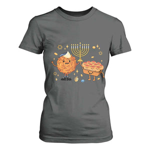 Hanukkah Sufganiyah And Latke Lifting Menorah T Shirt For Women Funny Holiday Gift TS12 Dark Heather Print Your Wear