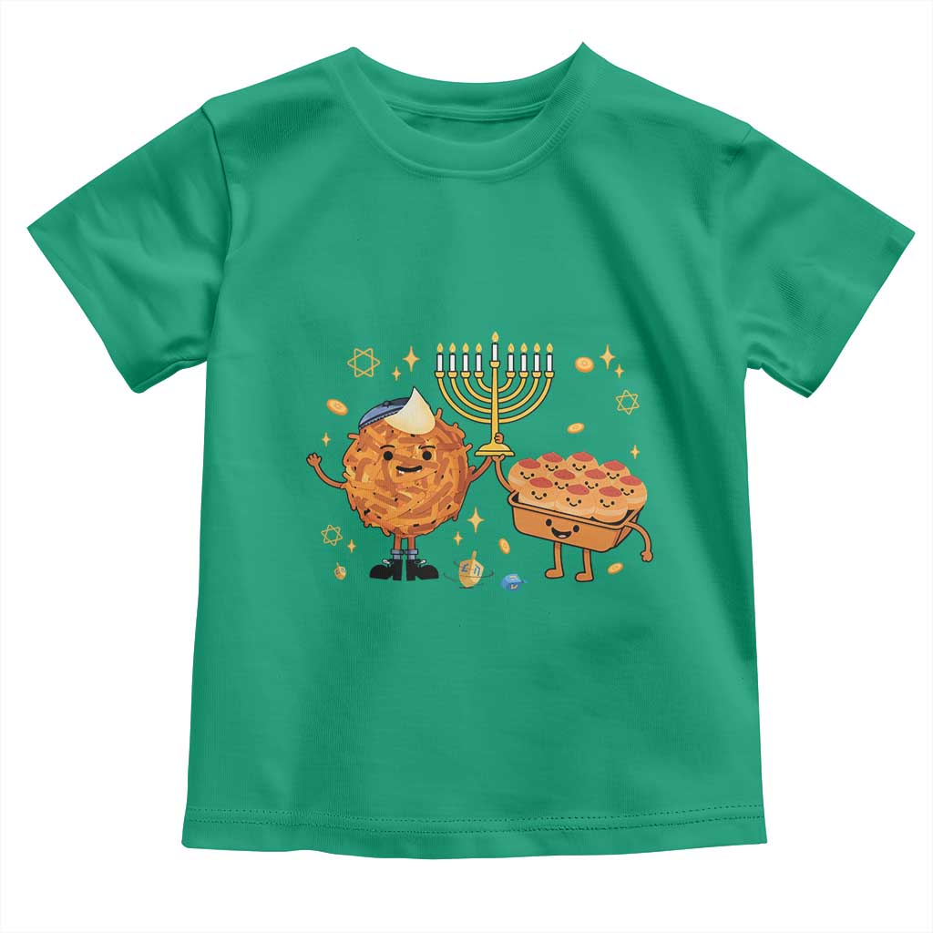 Hanukkah Sufganiyah And Latke Lifting Menorah Toddler T Shirt Funny Holiday Gift TS12 Irish Green Print Your Wear
