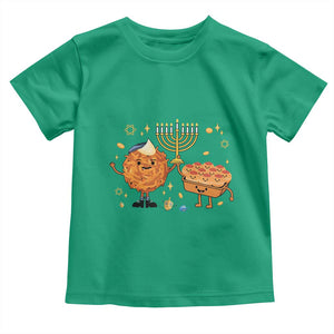 Hanukkah Sufganiyah And Latke Lifting Menorah Toddler T Shirt Funny Holiday Gift TS12 Irish Green Print Your Wear