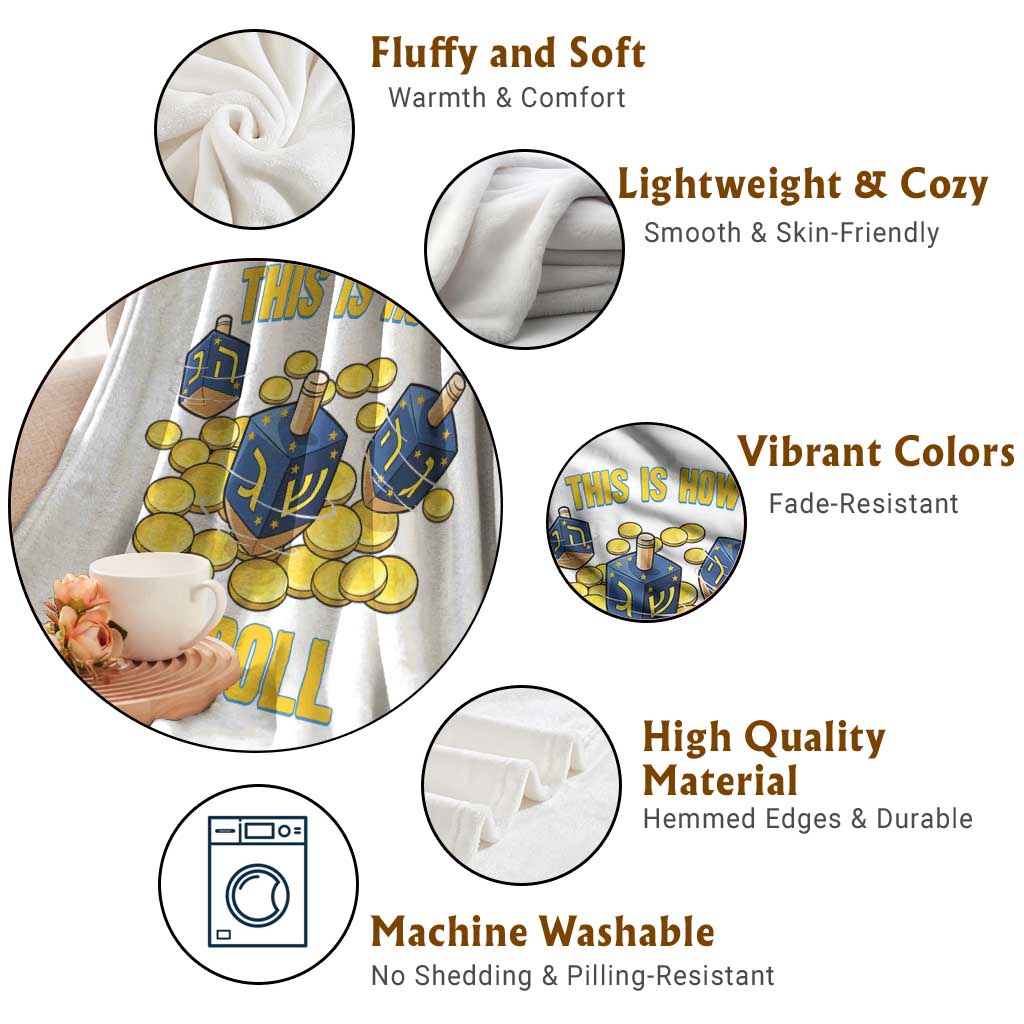 Funny Hanukkah Dreidel Throw Blanket This Is How I Roll Gift TS12 Print Your Wear