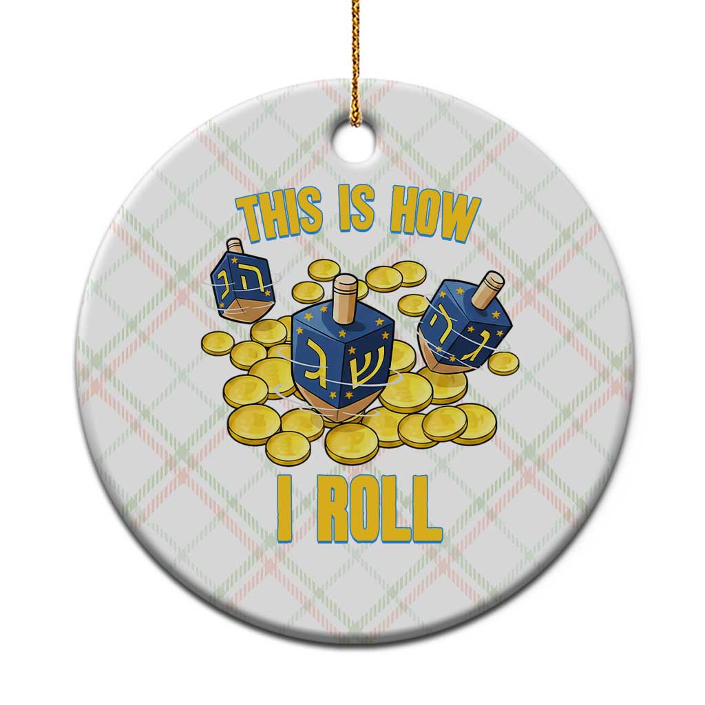 Funny Hanukkah Dreidel Ceramic Ornament This Is How I Roll Gift TS12 1pc Christmas Plaid Print Your Wear