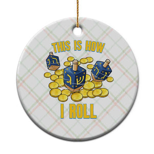Funny Hanukkah Dreidel Ceramic Ornament This Is How I Roll Gift TS12 1pc Christmas Plaid Print Your Wear