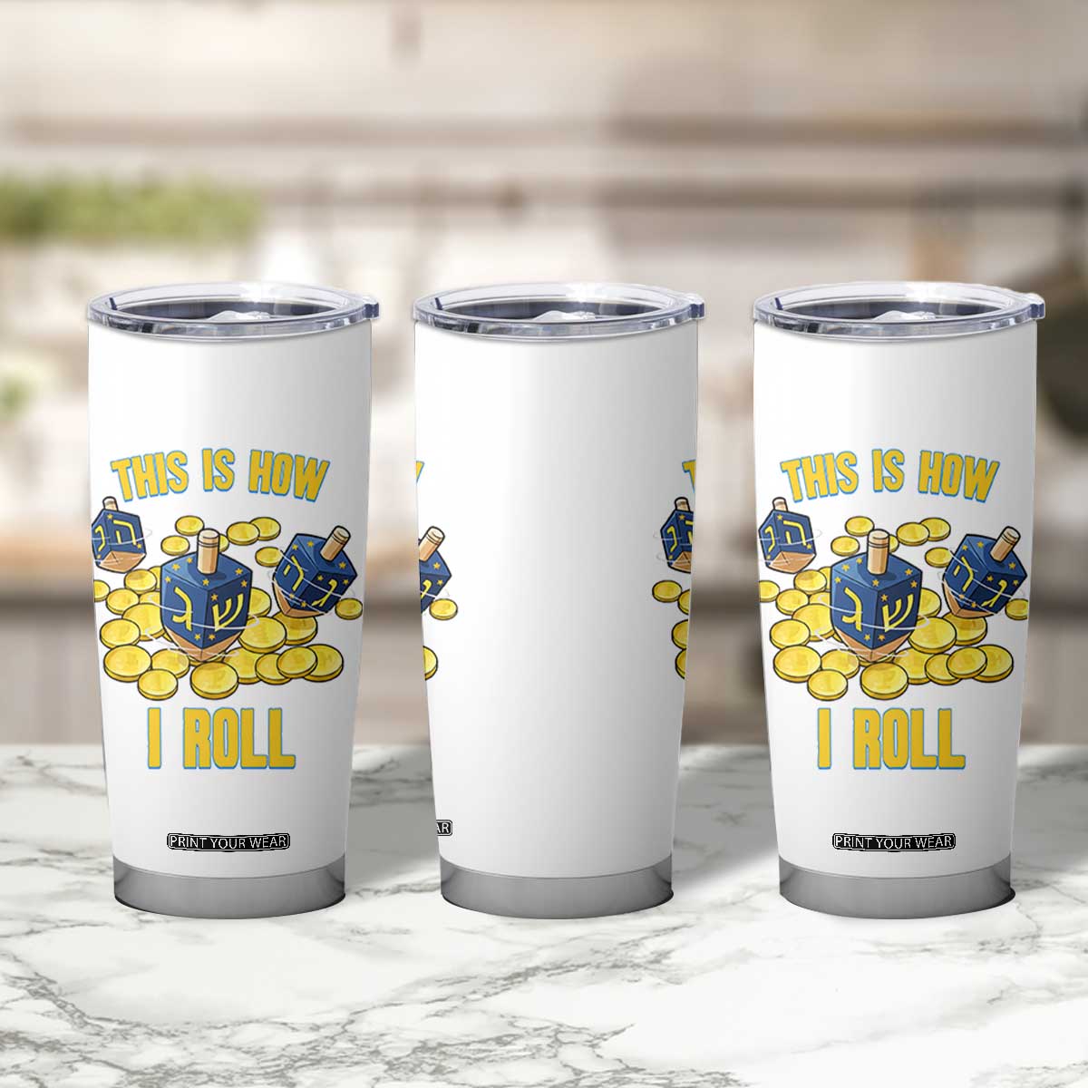Funny Hanukkah Dreidel Tumbler Cup This Is How I Roll Gift TS12 Print Your Wear