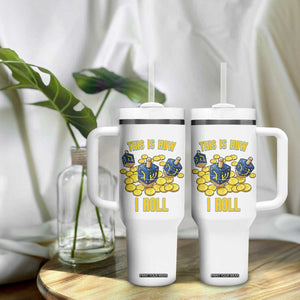 Funny Hanukkah Dreidel Tumbler With Handle This Is How I Roll Gift TS12 Print Your Wear