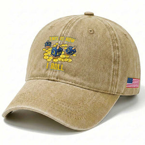 Funny Hanukkah Dreidel Washed Cotton Baseball Cap This Is How I Roll Gift TS12 Print Your Wear