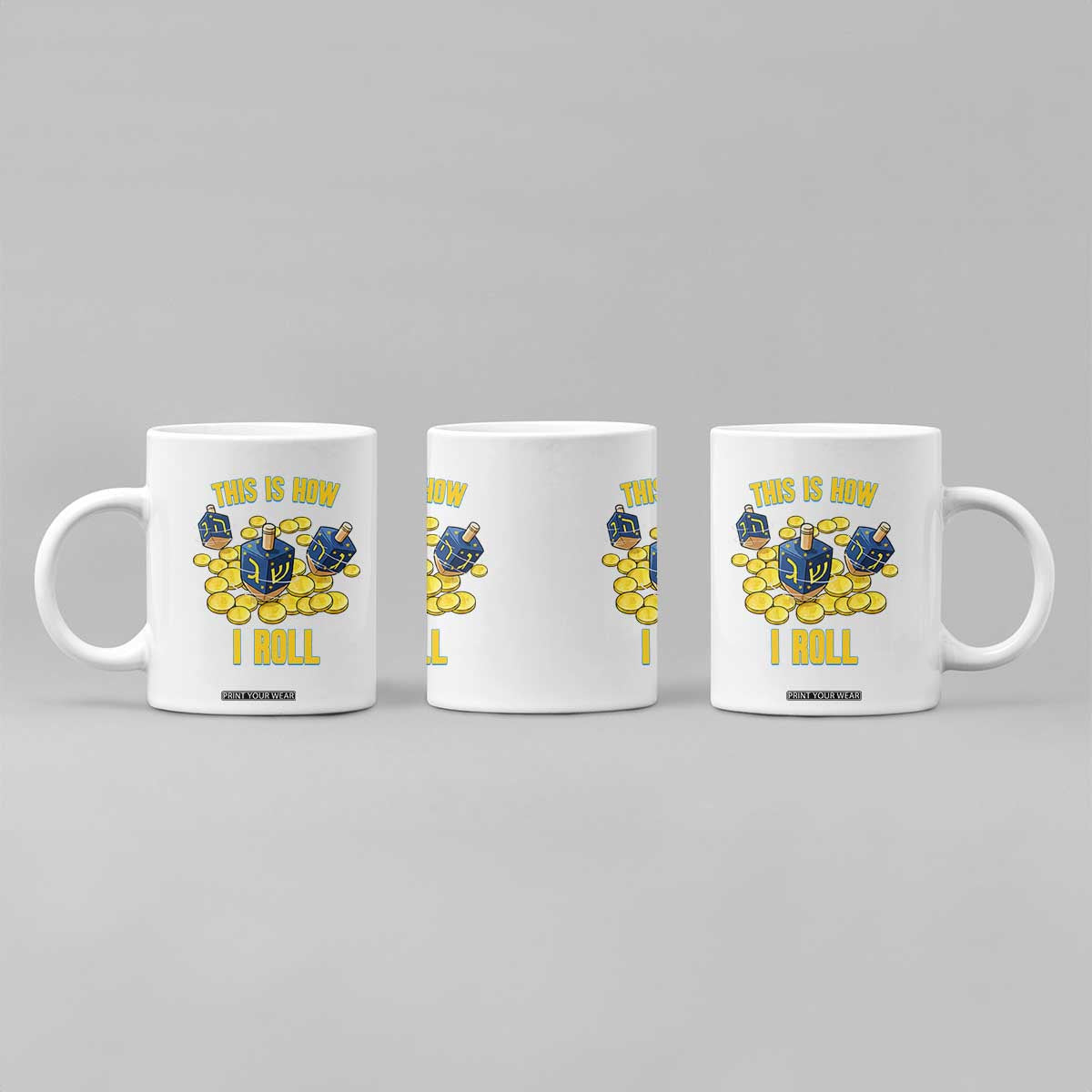Funny Hanukkah Dreidel Coffee Mug This Is How I Roll Gift TS12 Print Your Wear