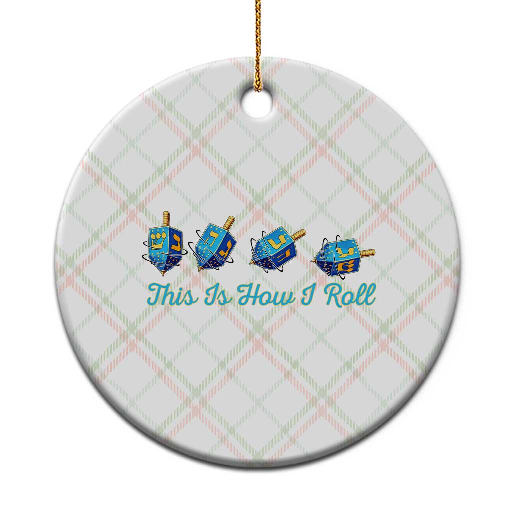 Hanukkah Dreidel Ceramic Ornament This Is How I Roll Jewish Holiday Gift TS12 1pc Christmas Plaid Print Your Wear