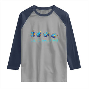 Hanukkah Dreidel Raglan Shirt This Is How I Roll Jewish Holiday Gift TS12 Sport Gray Navy Print Your Wear