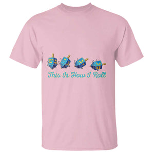 Hanukkah Dreidel T Shirt This Is How I Roll Jewish Holiday Gift TS12 Light Pink Print Your Wear