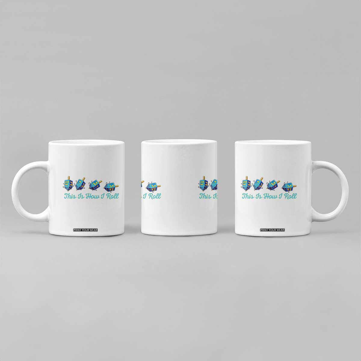 Hanukkah Dreidel Coffee Mug This Is How I Roll Jewish Holiday Gift TS12 Print Your Wear