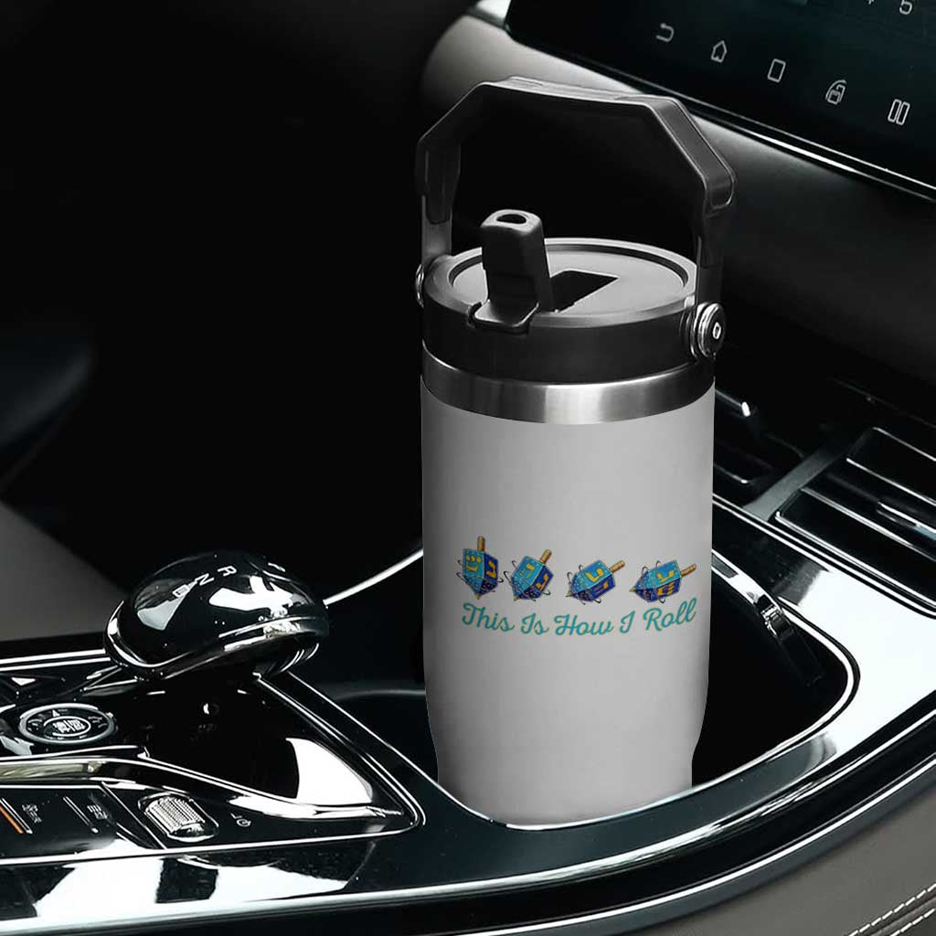 Hanukkah Dreidel Flip Straw Tumbler This Is How I Roll Jewish Holiday Gift TS12 Print Your Wear