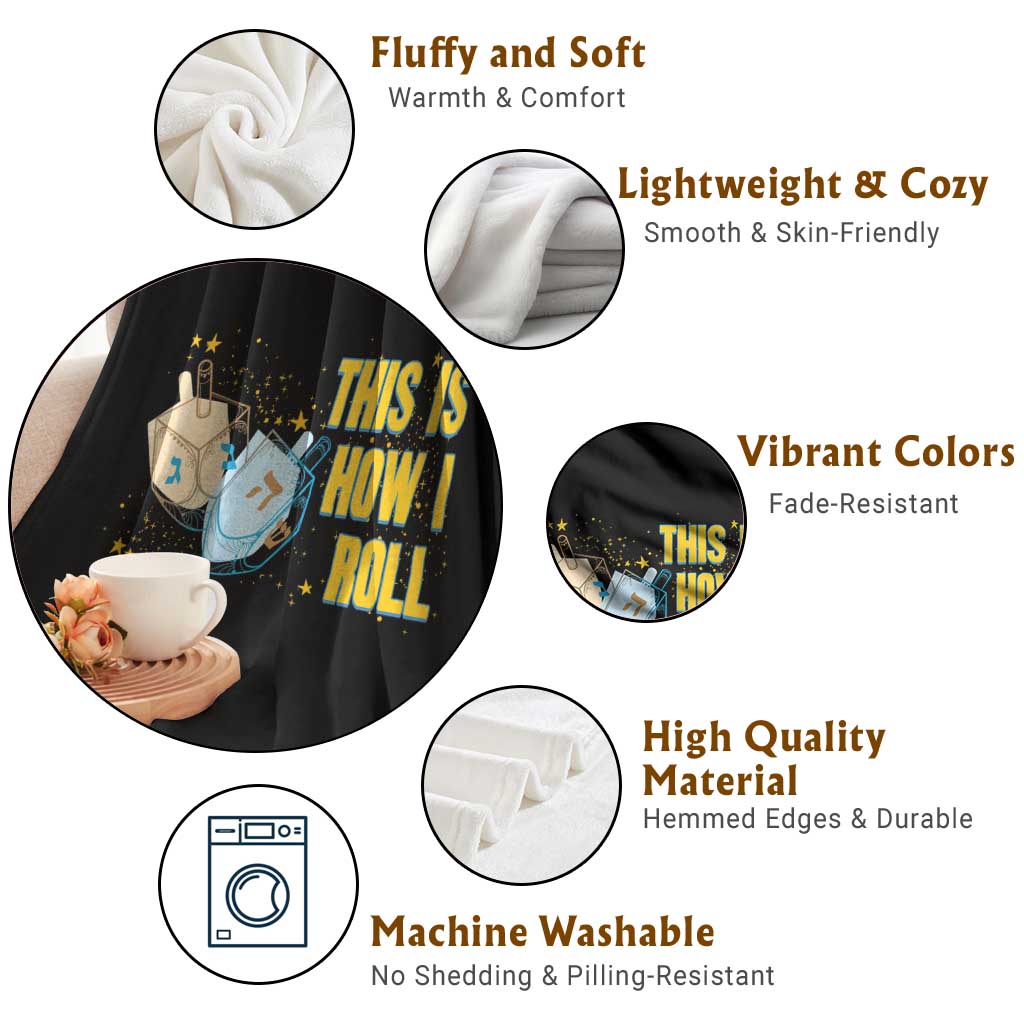 This Is How I Roll Throw Blanket Jewish Holiday Dreidel Gift TS12 Print Your Wear