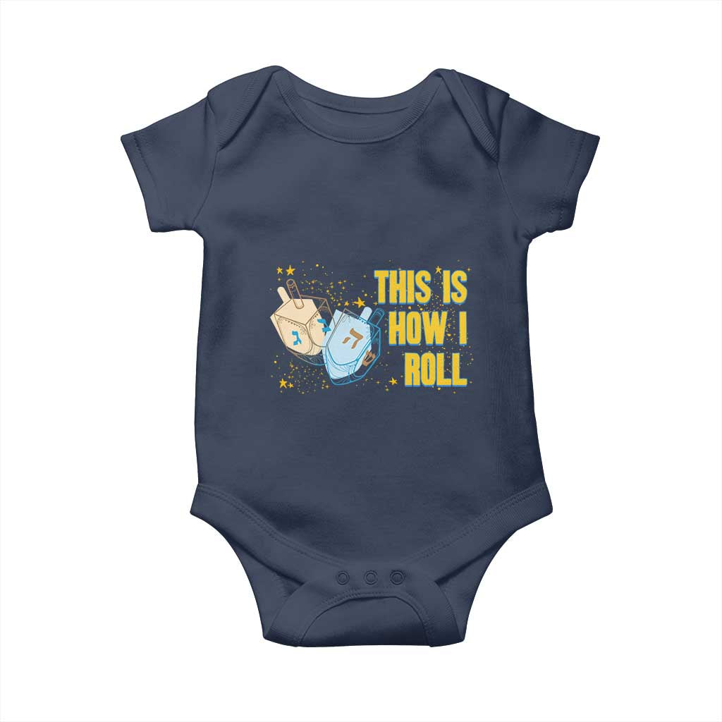 This Is How I Roll Baby Onesie Jewish Holiday Dreidel Gift TS12 Navy Print Your Wear