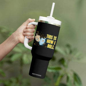 This Is How I Roll Tumbler With Handle Jewish Holiday Dreidel Gift TS12 Print Your Wear
