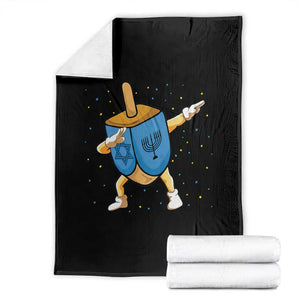 Funny Hanukkah Dreidel Dabbing Holiday Gift Throw Blanket TS12 Black Print Your Wear